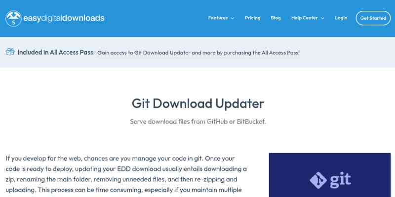 Easy Digital Downloads – Git Download Updater