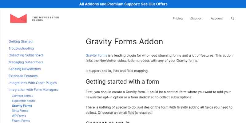 Newsletter – Gravity Forms Addon