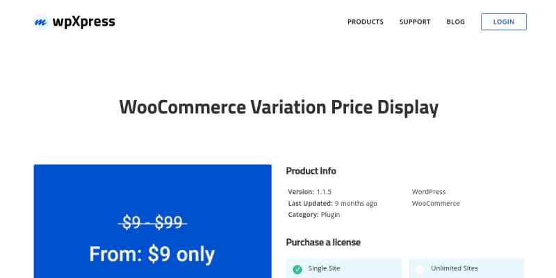 Variation Price Display For WooCommerce – Pro