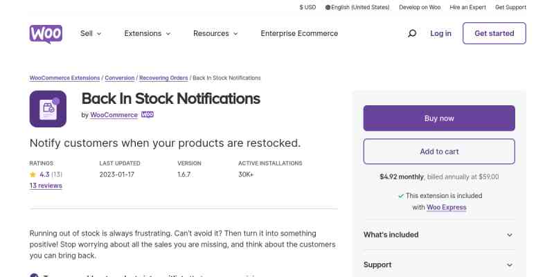 Woo Back In Stock Notifications