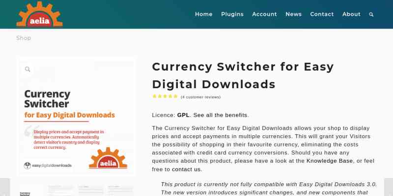 Easy Digital Downloads – Aelia Currency Switcher