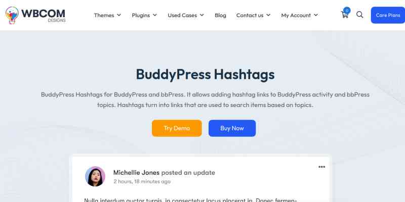 Wbcom Designs- BuddyPress Hashtags
