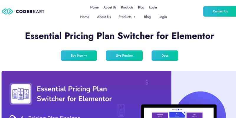 Essential Pricing Plan Switcher for Elementor