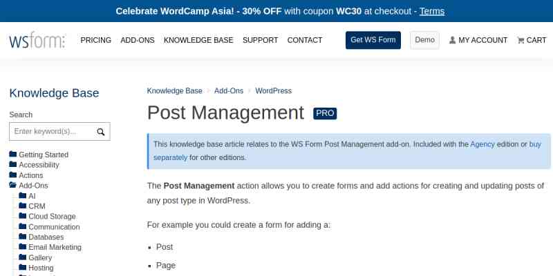 WS Form PRO – Post Management