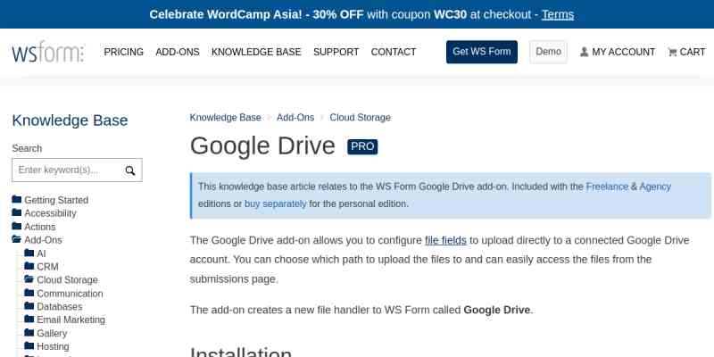 WS Form PRO – Google Drive