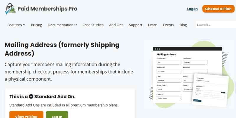 Paid Memberships Pro – Mailing Add On