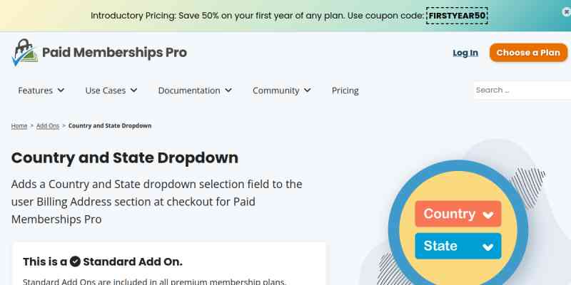 Paid Memberships Pro – State Dropdowns