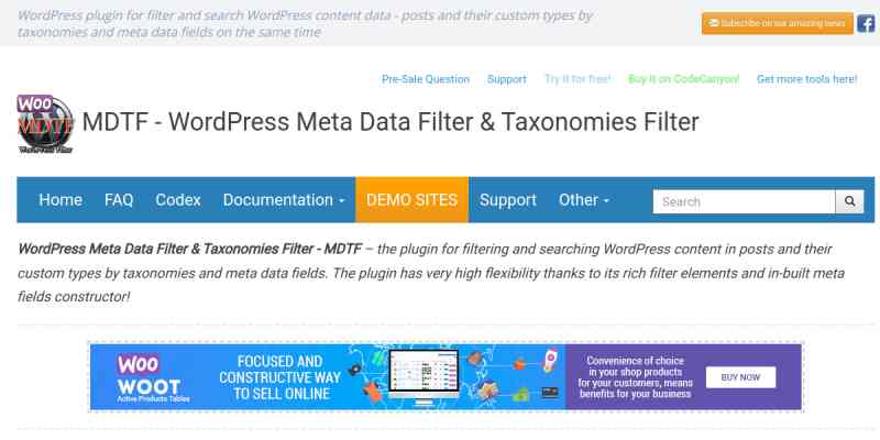 MDTF – Meta Data & Taxonomies Filter