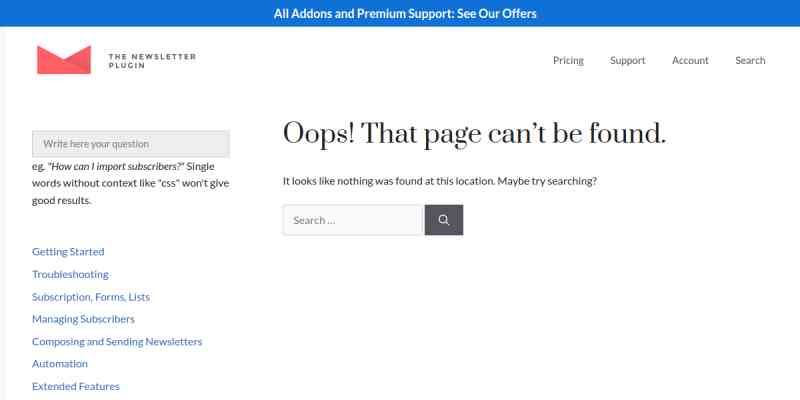 Newsletter – Addons Manager and Support