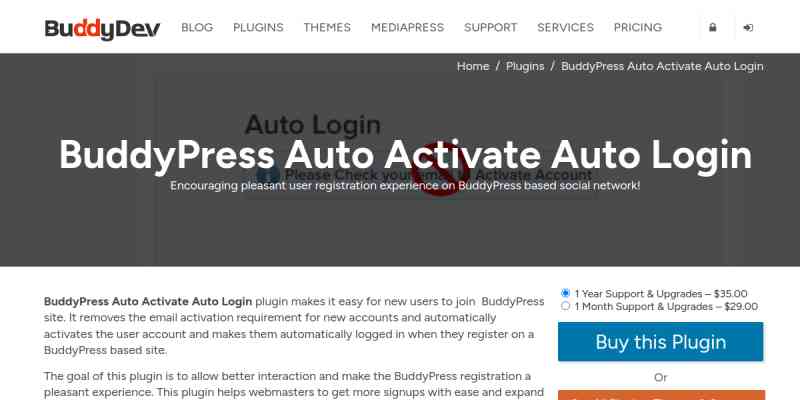 BuddyPress Auto Activate  Autologin Redirect To Profile On Signup