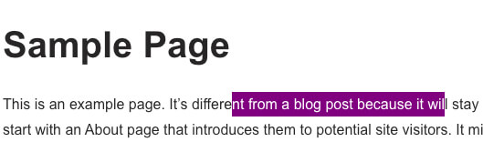 Change highlighted text background of heading