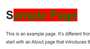 Change text background color title