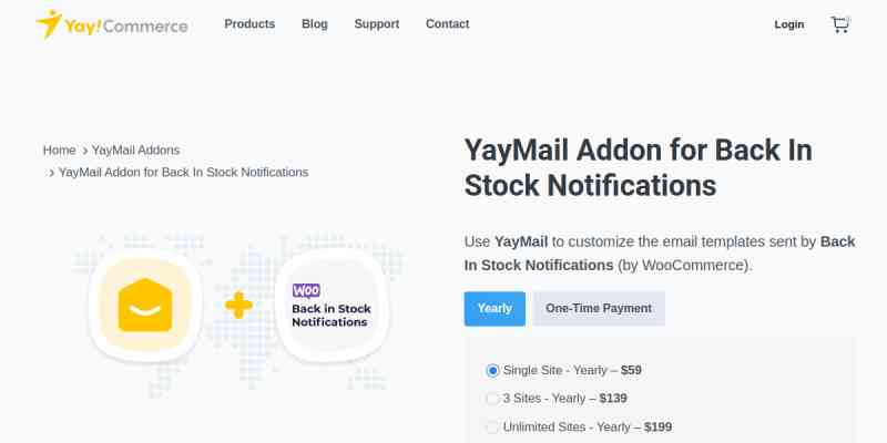 YayMail Addon for Back In Stock Notifications