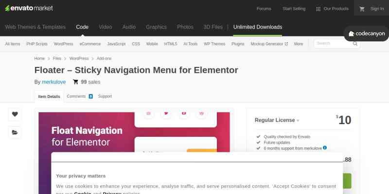 Floater for Elementor