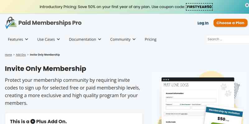 Paid Memberships Pro – Invite Only Add On