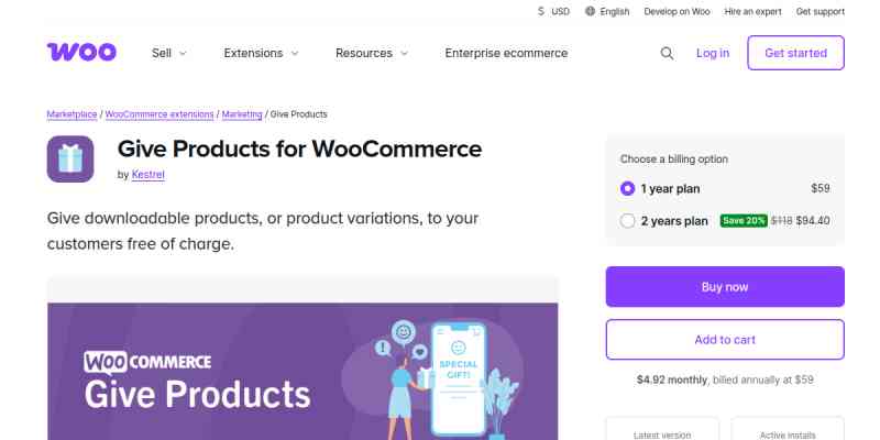 WooCommerce Give Products