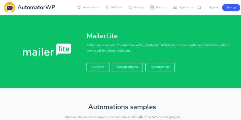 AutomatorWP – MailerLite