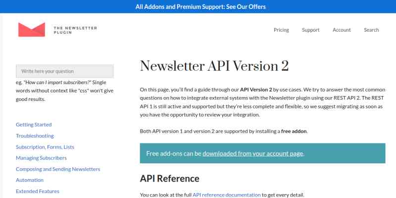 Newsletter – API v1 and v2