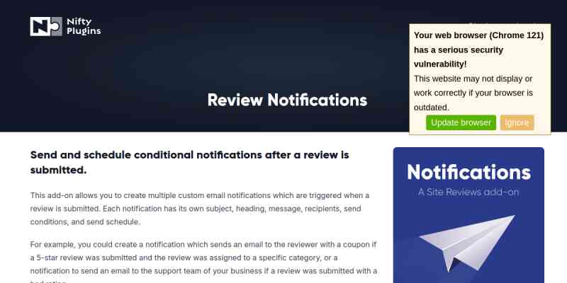 Site Reviews: Review Notifications