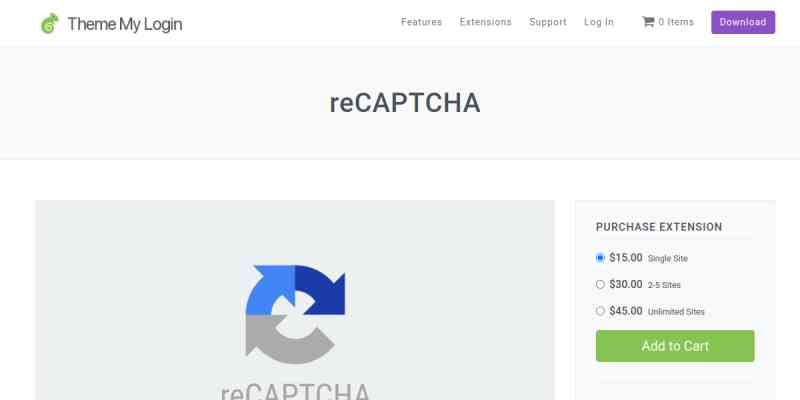 Theme My Login reCAPTCHA