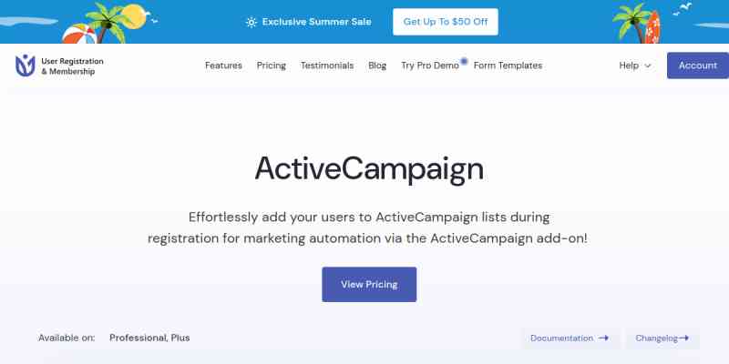 User Registration ActiveCampaign