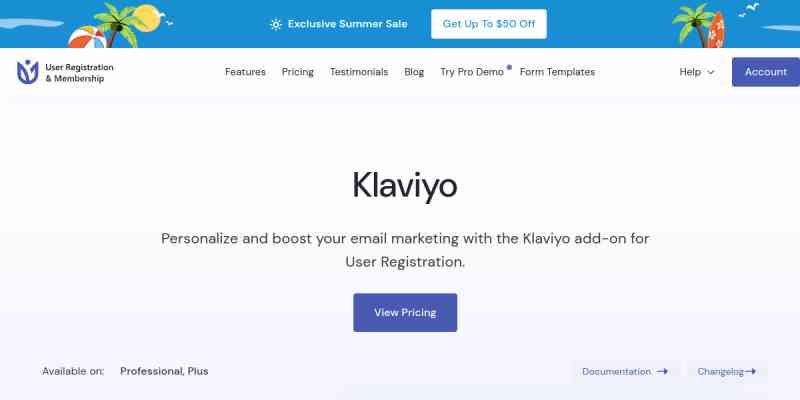 User Registration Klaviyo
