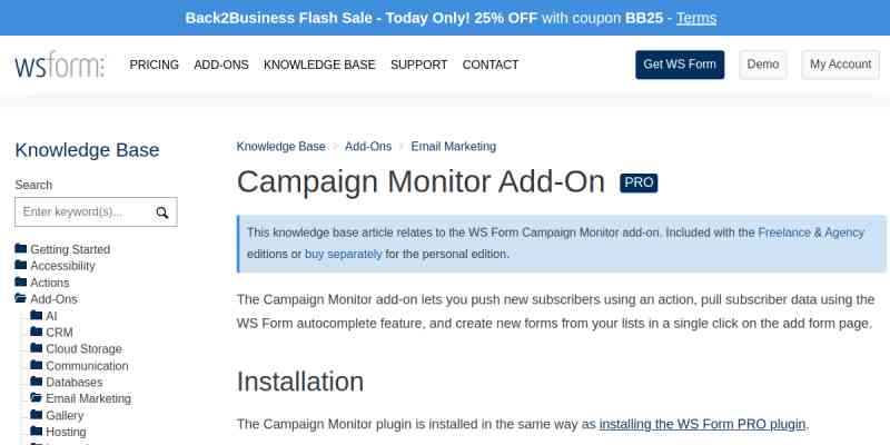 WS Form PRO – Campaign Monitor