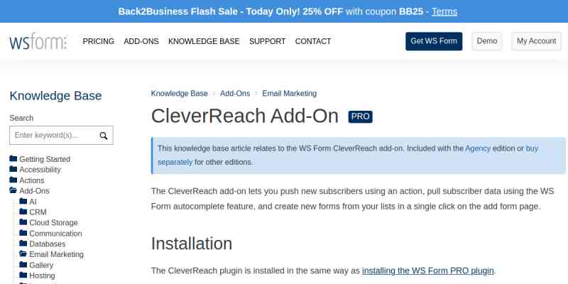 WS Form PRO – CleverReach