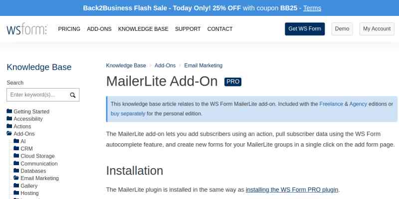 WS Form PRO – MailerLite