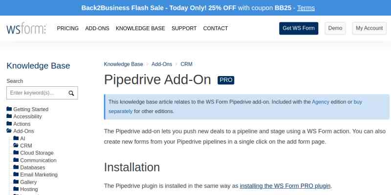 WS Form PRO – Pipedrive