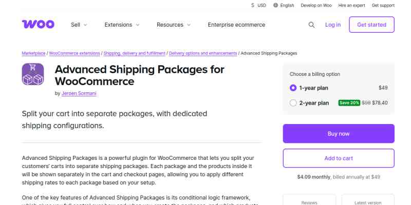 Advanced Shipping Packages for WooCommerce