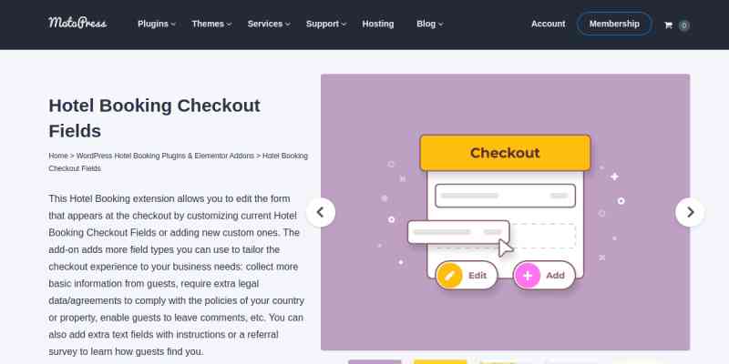 Hotel Booking Checkout Fields