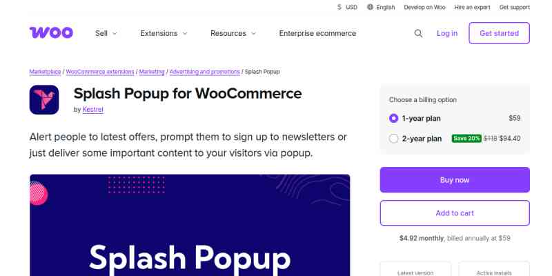 Splash Popup for WooCommerce
