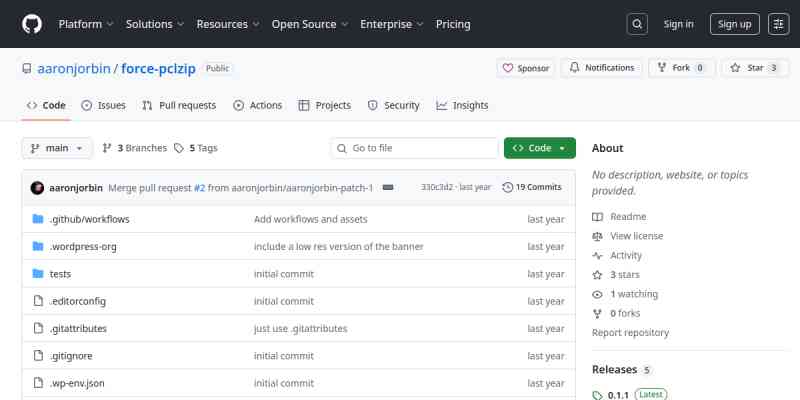 Force using PclZip