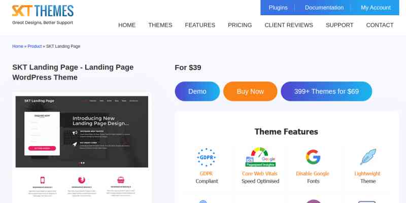 SKT Landing Page