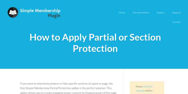 SWPM Partial Protection