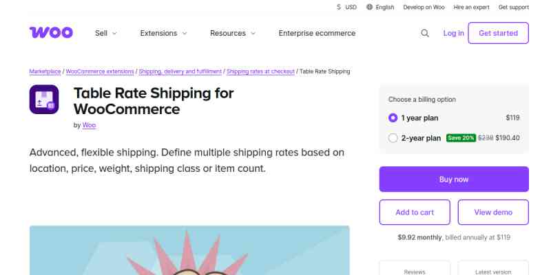 Table Rate Shipping by WooCommerce