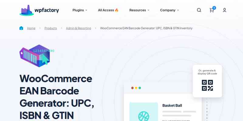 EAN Barcode Generator for WooCommerce: UPC, ISBN & GTIN Inventory Pro
