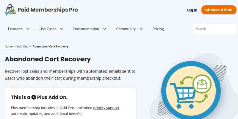 Paid Memberships Pro – Abandoned Cart Recovery