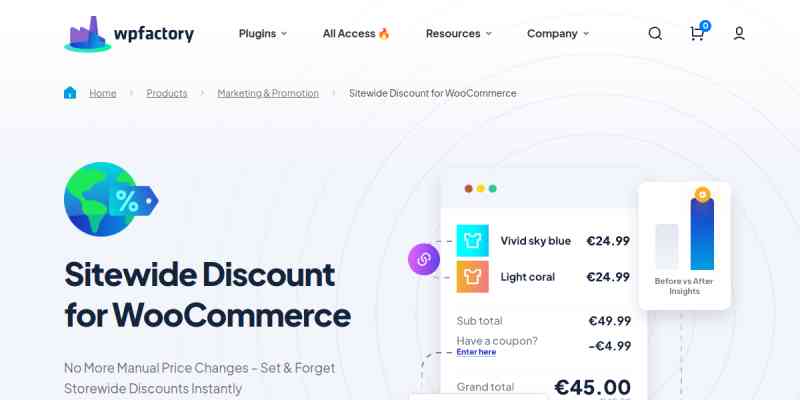 Sitewide Discount for WooCommerce: Apply Discount to All Products Pro