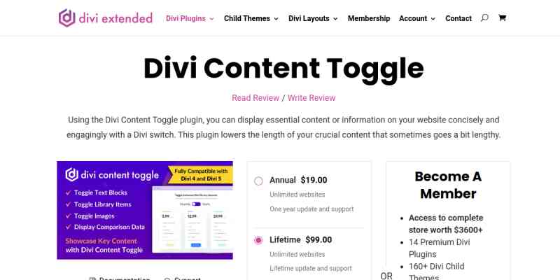 Divi Content Toggle
