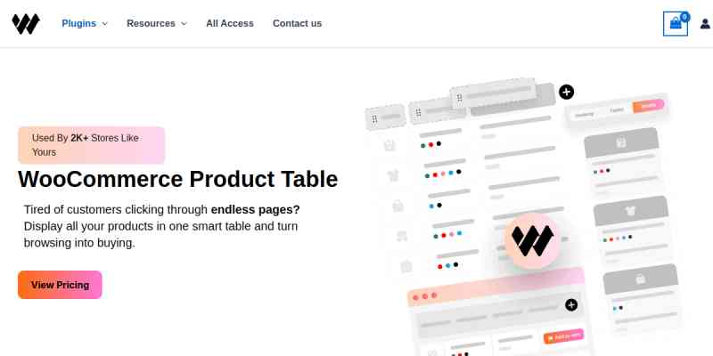 Product Table for WooCommerce by WBW – PRO