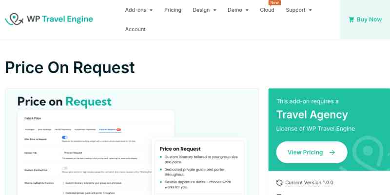 WP Travel Engine – Price On Request