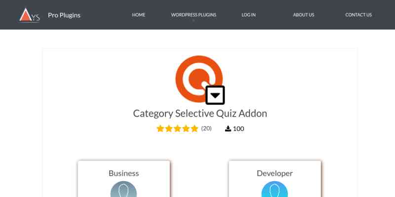 Quiz Maker Add-on – Category Selective Quiz