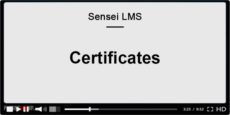 Sensei LMS Certificates