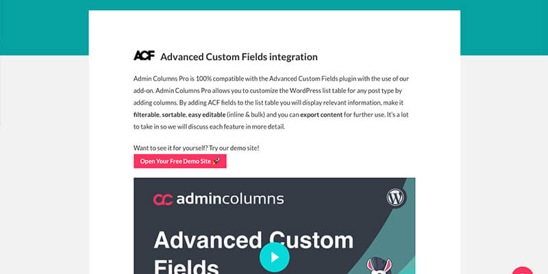 Admin Columns Pro – Advanced Custom Fields